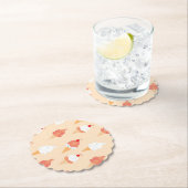 まき模様の可愛いアイスクリームコーン ペーパーコースター (インサイチュ)