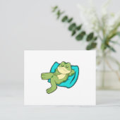 まくらで寝るカエル ポストカード (スタンド正面)