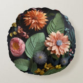 まくらのまくらの山花ハート ラウンドクッション (正面)