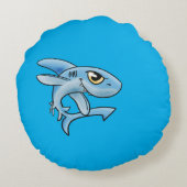 まくらのまわりの漫画のサメ ラウンドクッション (裏面)