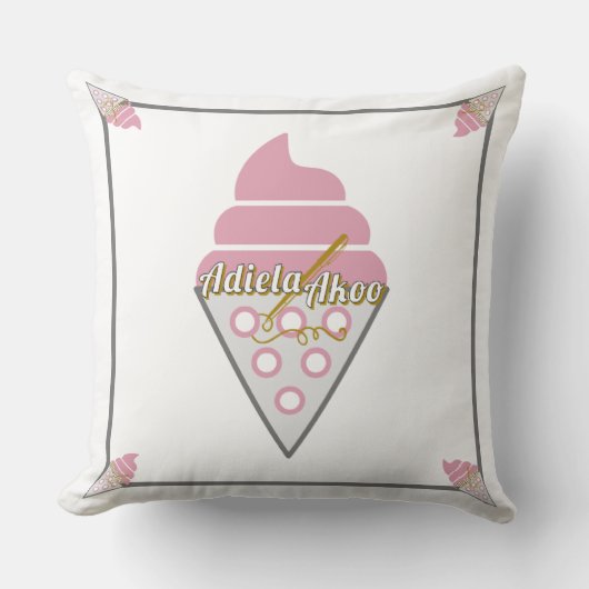 まくら -詩人アドリエラ・アコオによる irresistible アイスクリーム クッション (正面)