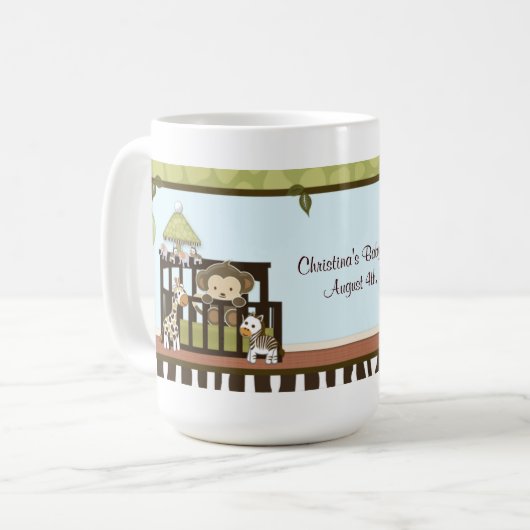 まぐさ桶のジャングルサファリのカリフォルニア青いマグのベビーをまねて下さい コーヒーマグカップ (正面左)