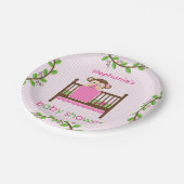 まぐさ桶の女の子の紙皿の小さい猿 ペーパープレート (アングル)