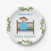 まぐさ桶の男の子の紙皿の小さい猿 ペーパープレート (正面)