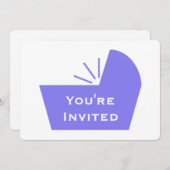 まぐさ桶アイコンベビーシャワー 招待状 (正面/裏面)