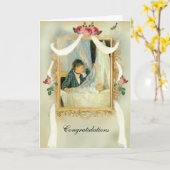 まぐさ桶2のお祝いカード カード (黄色い花)