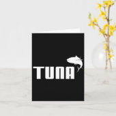 まぐろおもしろい深い海魚釣りまぐろプレゼント カード (黄色い花)