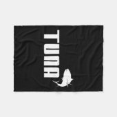 まぐろおもしろい深い海魚釣りまぐろプレゼント フリースブランケット (正面(横))