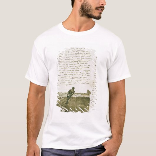 まぐわを引っ張っているフィンセント・ファン・ゴッホ|の人 Tシャツ (正面)