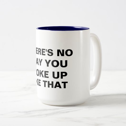 まさかコーヒーマグみたいに目を覚まおもしろいした ツートーンマグカップ (正面右)