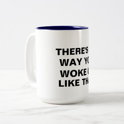 まさかコーヒーマグみたいに目を覚まおもしろいした ツートーンマグカップ (正面左)