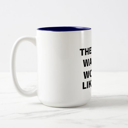 まさかコーヒーマグみたいに目を覚まおもしろいした ツートーンマグカップ (左)