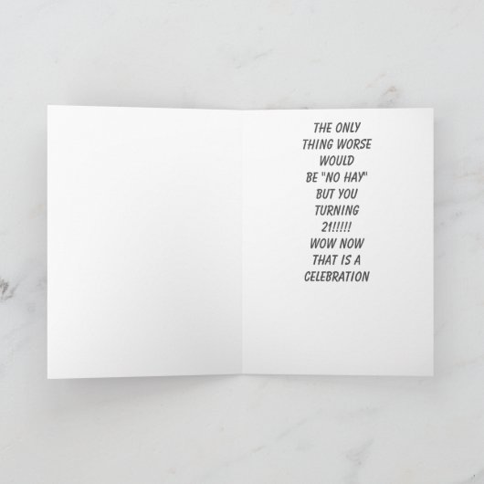 まさか干し草 – あなたは21おめでとうを回している カード (内部)