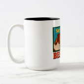 まじめなビールレトロボクサー犬クラフトビール愛好家 ツートーンマグカップ (左)