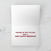 まじめな猫が「ハッピーバースデー」と言う カード (内部)