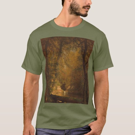 「ます釣り場」(1870) アート作品Tシャツ Tシャツ (正面)
