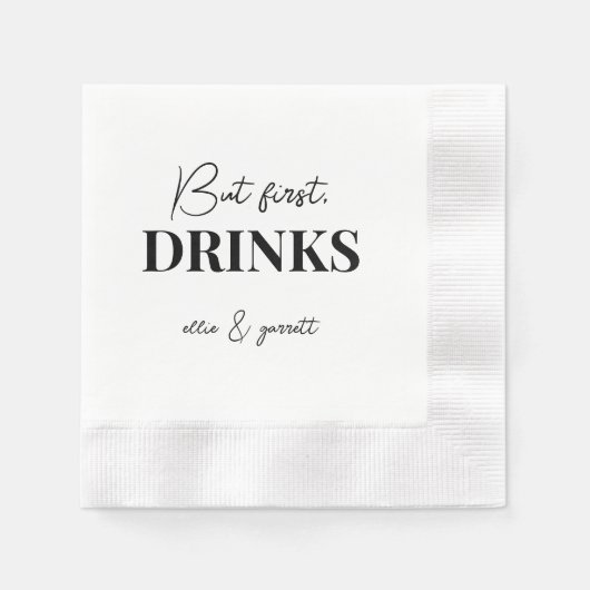 まずはお飲み物から。リハーサルディナーの結婚式 縁ありカクテルナプキン (正面)