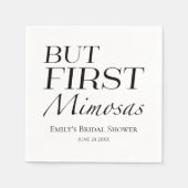 まずはミモザを | モノクロの結婚式前パーティー スタンダードカクテルナプキン (正面)