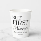 まずはミモザを | 黒と白のブライズシャワー 紙コップ (裏面)