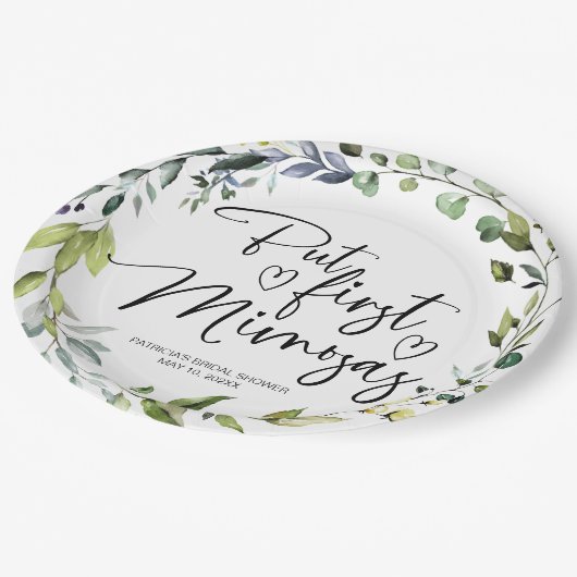 まずはミモザ ブライダルシャワー ペーパープレート (アングル)