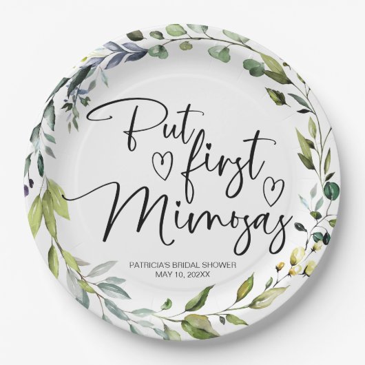まずはミモザ ブライダルシャワー ペーパープレート (正面)