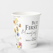 まずはミモザ | ワイルドフラワー ボヘミア ブライダルシャワー 紙コップ (正面)