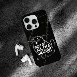 まずは喜びを与える存在です 吠える黒猫 iPhone 15 PROケース