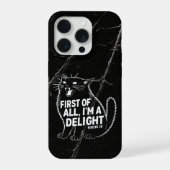 まずは喜びを与える存在です 吠える黒猫 iPhoneケース (裏面)
