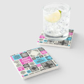 まずは茶休憩!オレンジおもしろいと緑 ストーンコースター (横)