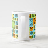 まずは茶休憩!マゼンおもしろいタ色と青 ジャンボコーヒーマグカップ (裏面)