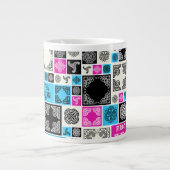 まずは茶休憩!マゼンおもしろいタ色と青 ジャンボコーヒーマグカップ (正面)