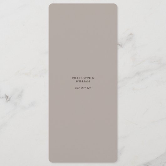 まずはTaupe Tropicalフローラ結婚のメニュー メニュー (裏面)