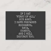 まずもし第一に申し上げます走遠くに。 名刺 (正面)