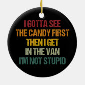 まずキャンディーを見せてから、ワゴンに乗る セラミックオーナメント (裏面)