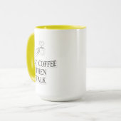 まずコーヒーで、話はそれから 面白いコーヒー好きのツートン マグカップ (正面左)