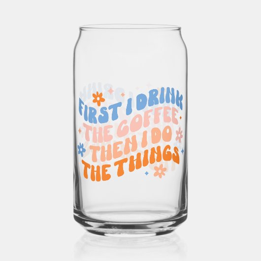 まずコーヒーを飲み、それから物事を行う ガラス缶 (正面)