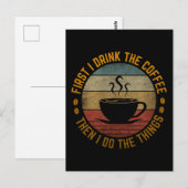 まずコーヒーを飲んでからいろいろやる ポストカード (正面/裏面)
