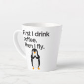 まずコーヒーを飲んでから飛ぶの カフェラテマグ (左アングル)