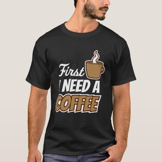 まずコーヒー引用文飲みお気に入りの物Caffei Tシャツ (正面)