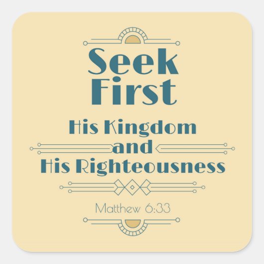 まず彼の王国と彼の義を求める スクエアシール (正面)