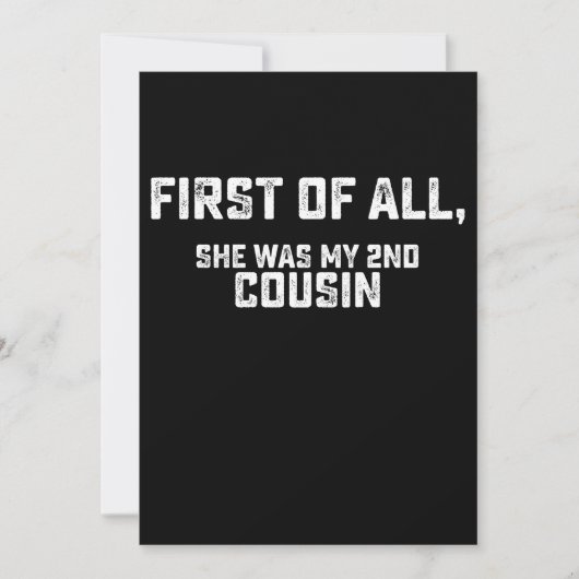 まず彼女は私の2番目のいとこだった 招待状 (正面)