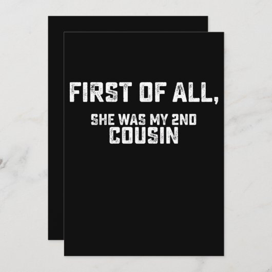 まず彼女は私の2番目のいとこだった 招待状 (正面/裏面)