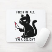 まず最初に私は喜びおもしろいの皮肉な猫の男性 マウスパッド (マウス)