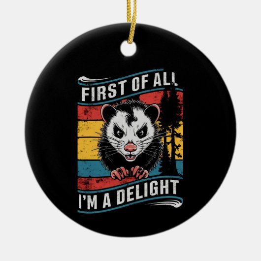 まず最初に私はPossumの喜びおもしろいである セラミックオーナメント (正面)