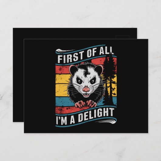 まず最初に私はPossumの喜びおもしろいである ポストカード (正面/裏面)