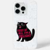 まず最初に、私は喜びだよ、黒猫の吠えるデザイン Case-Mate iPhoneケース (裏面)