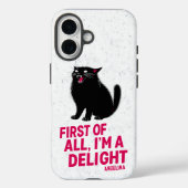 まず最初に、私は喜びに満ちた鳴き叫ぶ黒猫です Case-Mate iPhoneケース (裏面)