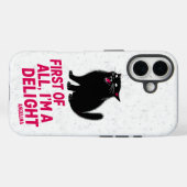 まず最初に、私は喜びに満ちた鳴き叫ぶ黒猫です Case-Mate iPhoneケース (裏面 (横))