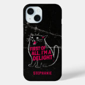 まず最初に、私は喜びに満ちた鳴き叫ぶ黒猫です Case-Mate iPhoneケース (裏面)