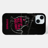 まず最初に、私は喜びに満ちた鳴き叫ぶ黒猫です Case-Mate iPhoneケース (裏面 (横))
